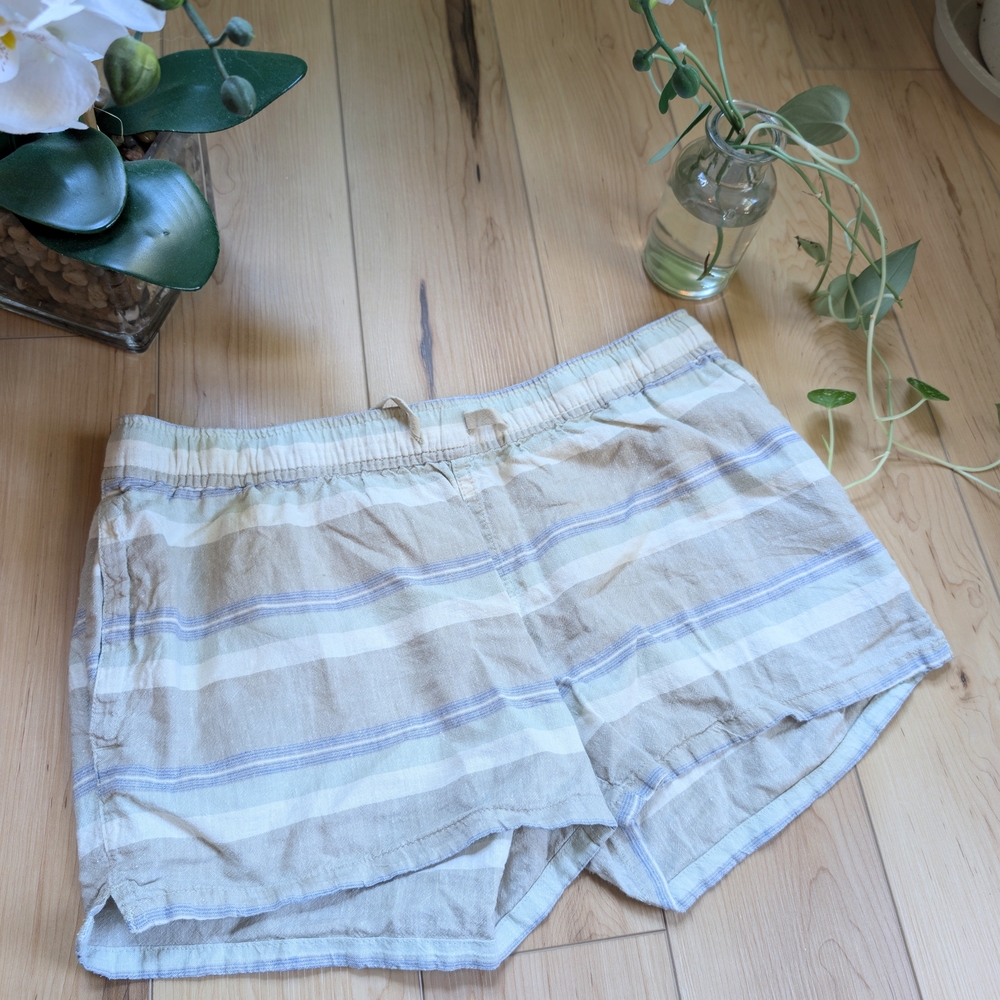 Patagonia Tan and Blue Hemp and Cotton Shorts